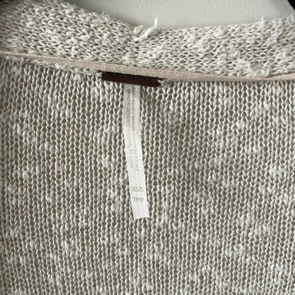 Free People Textured Linen Open-Front Casual Kimono Cardigan Gray XS - Picture 6 of 7